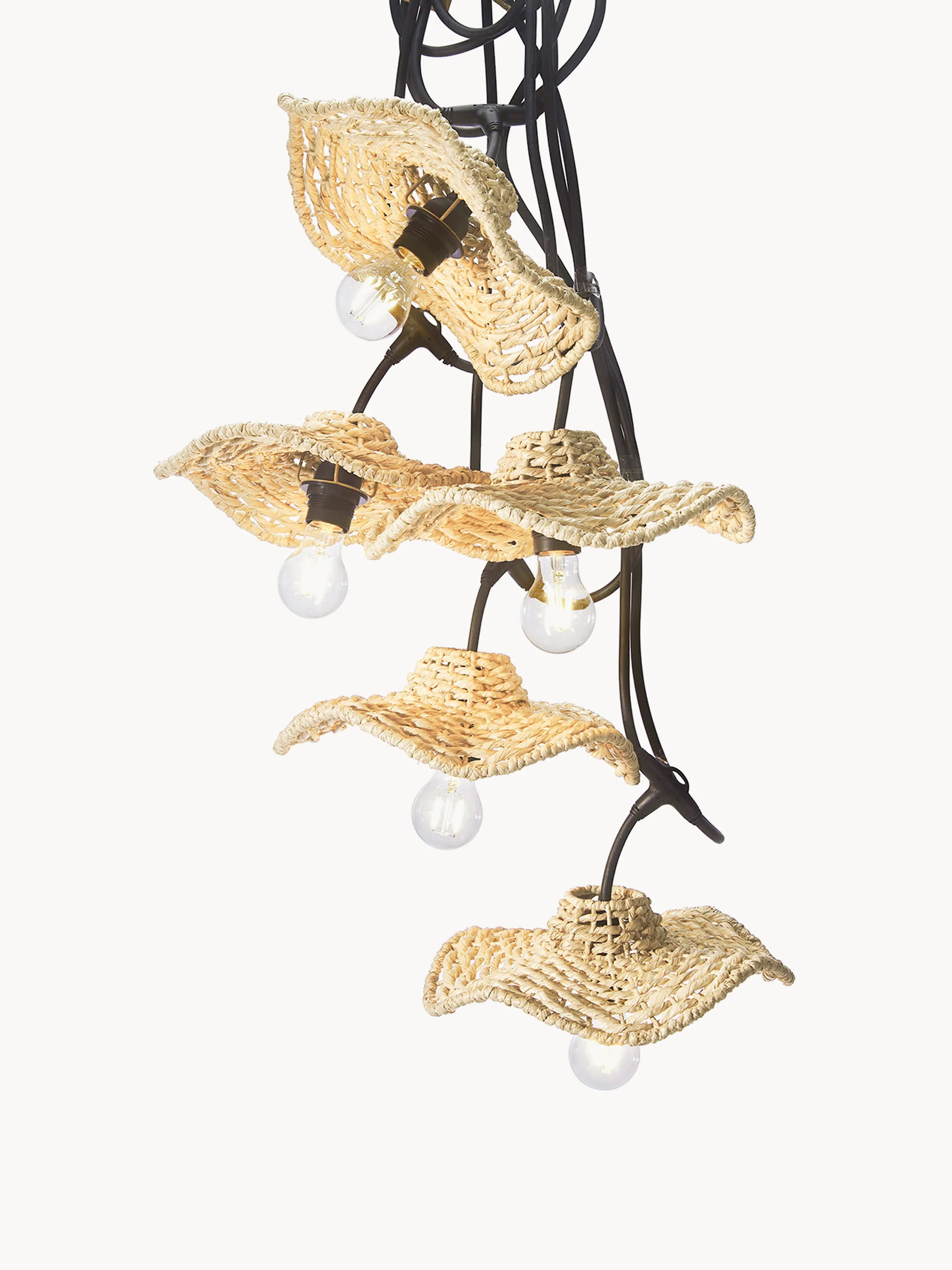 Außen-Lichterkette Tali aus Raffia, 650 cm