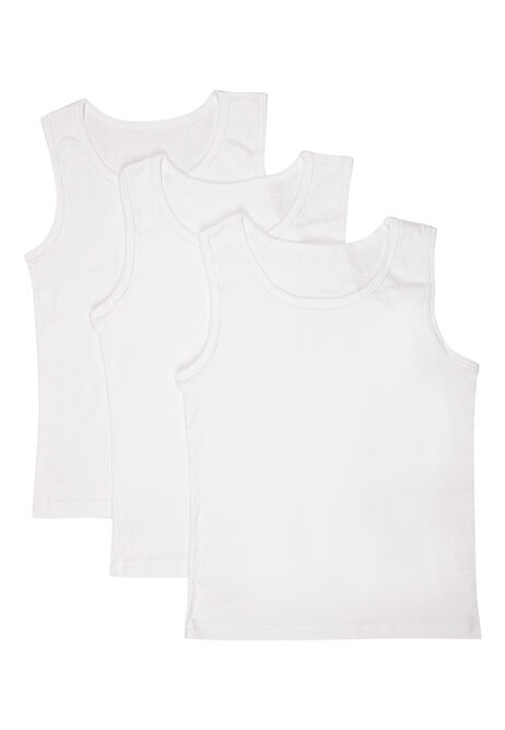 Boys 3pk White Vests