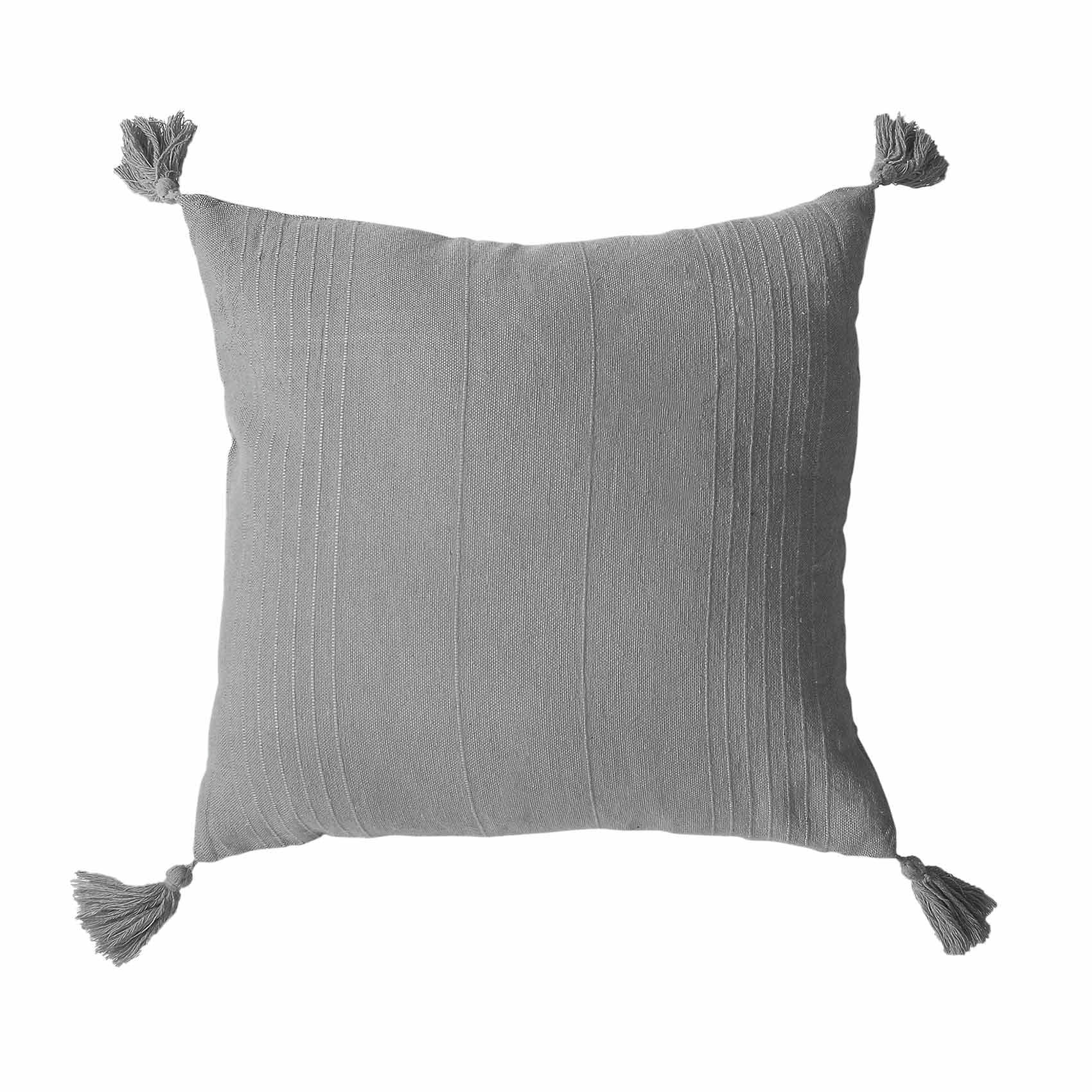 - Coussin déhoussable en coton recyclé gris 