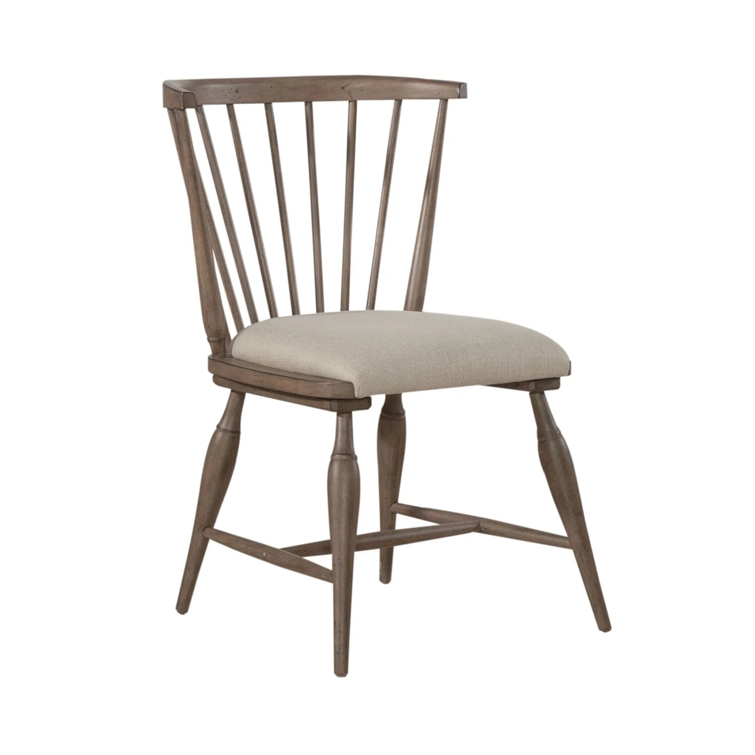 Americana Farmhouse Dusty Taupe Upholstered Windsor Chair (Set of 2)