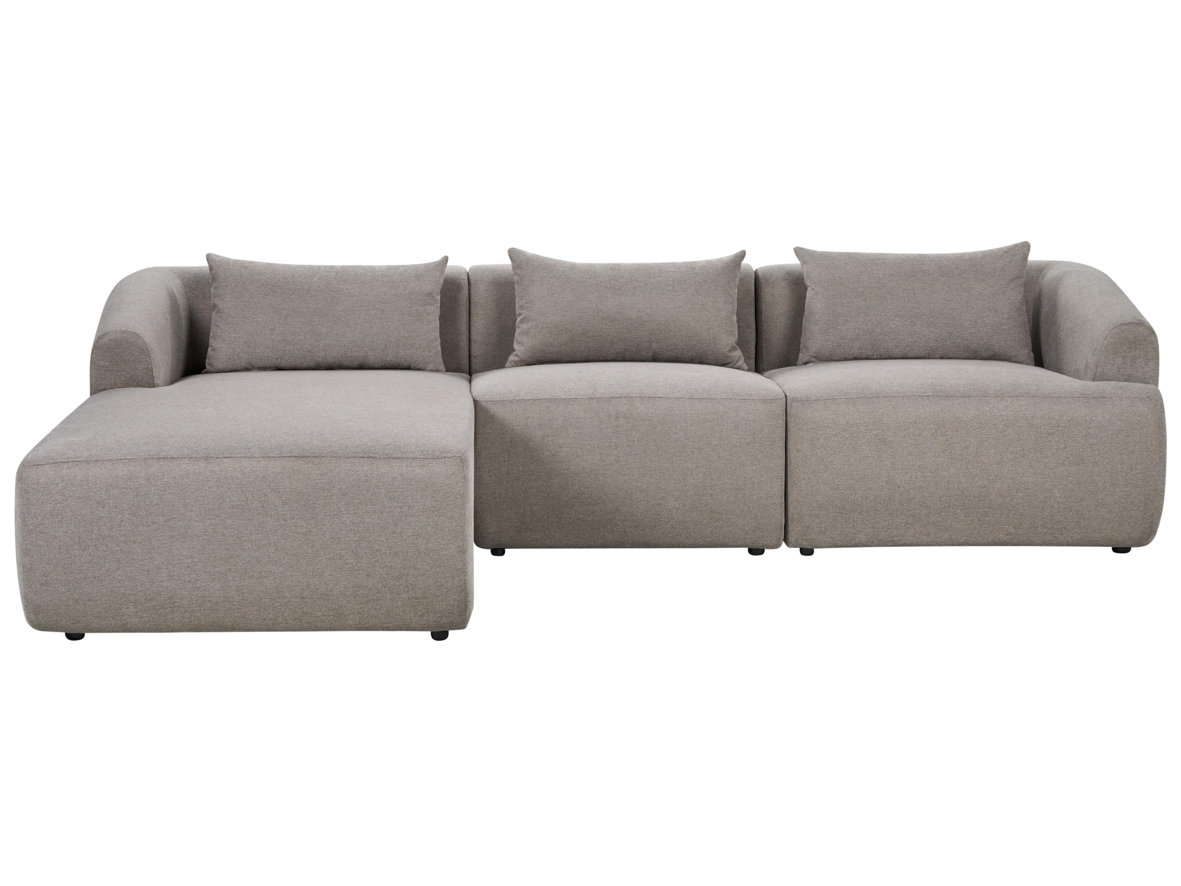 Corner Sofa 3 Seater SVANSELE Fabric Taupe Right Hand