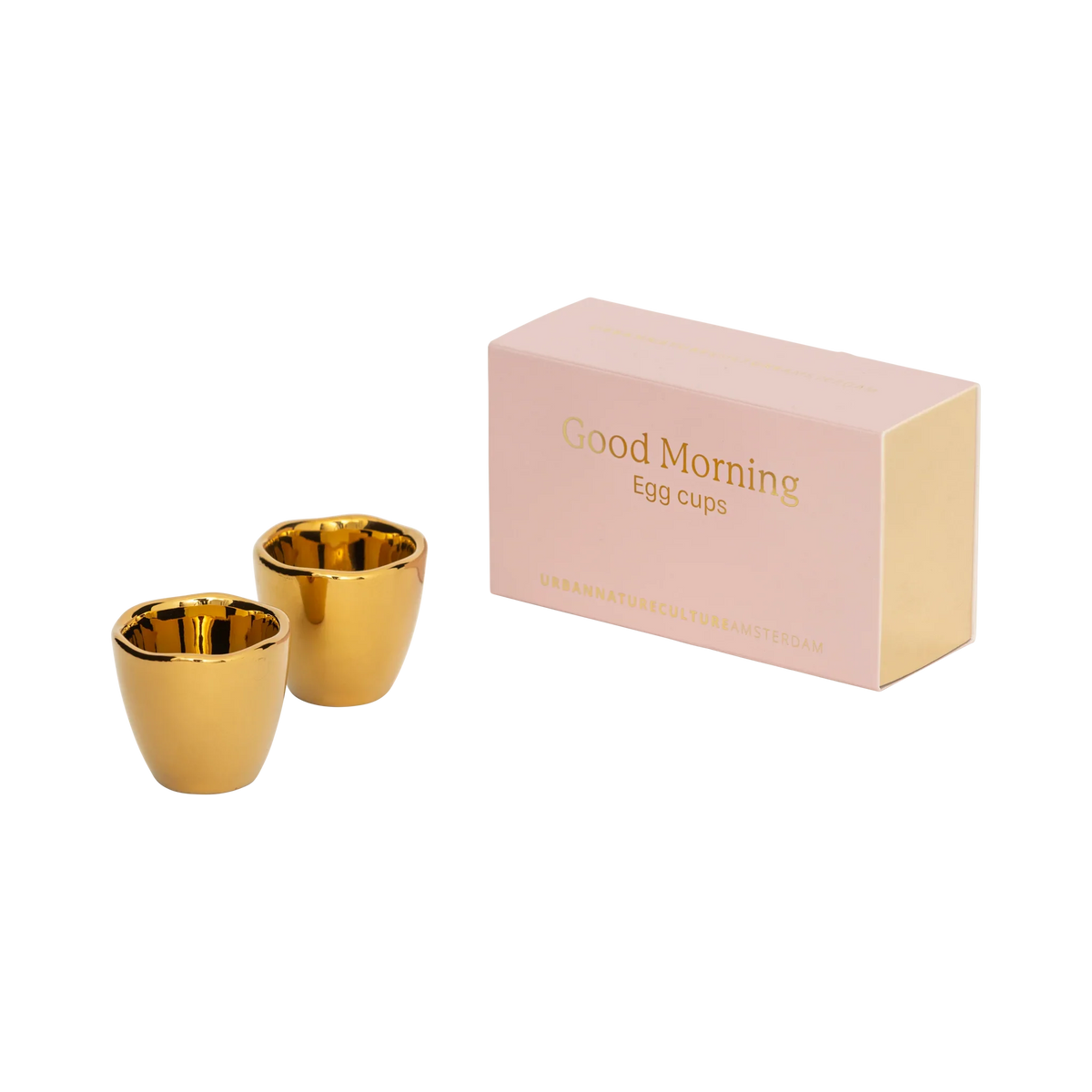 Urban Nature Culture Good Morning eierdop - Goud - set van 2 in cadeauverpakking - 5x5cm