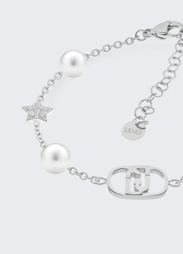 Bracciale con perle sintetiche