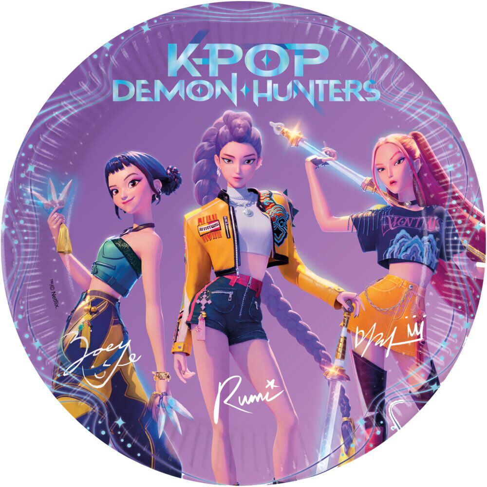 Assiette carton x8 KPop Demon Hunters violet Ø22,5cm