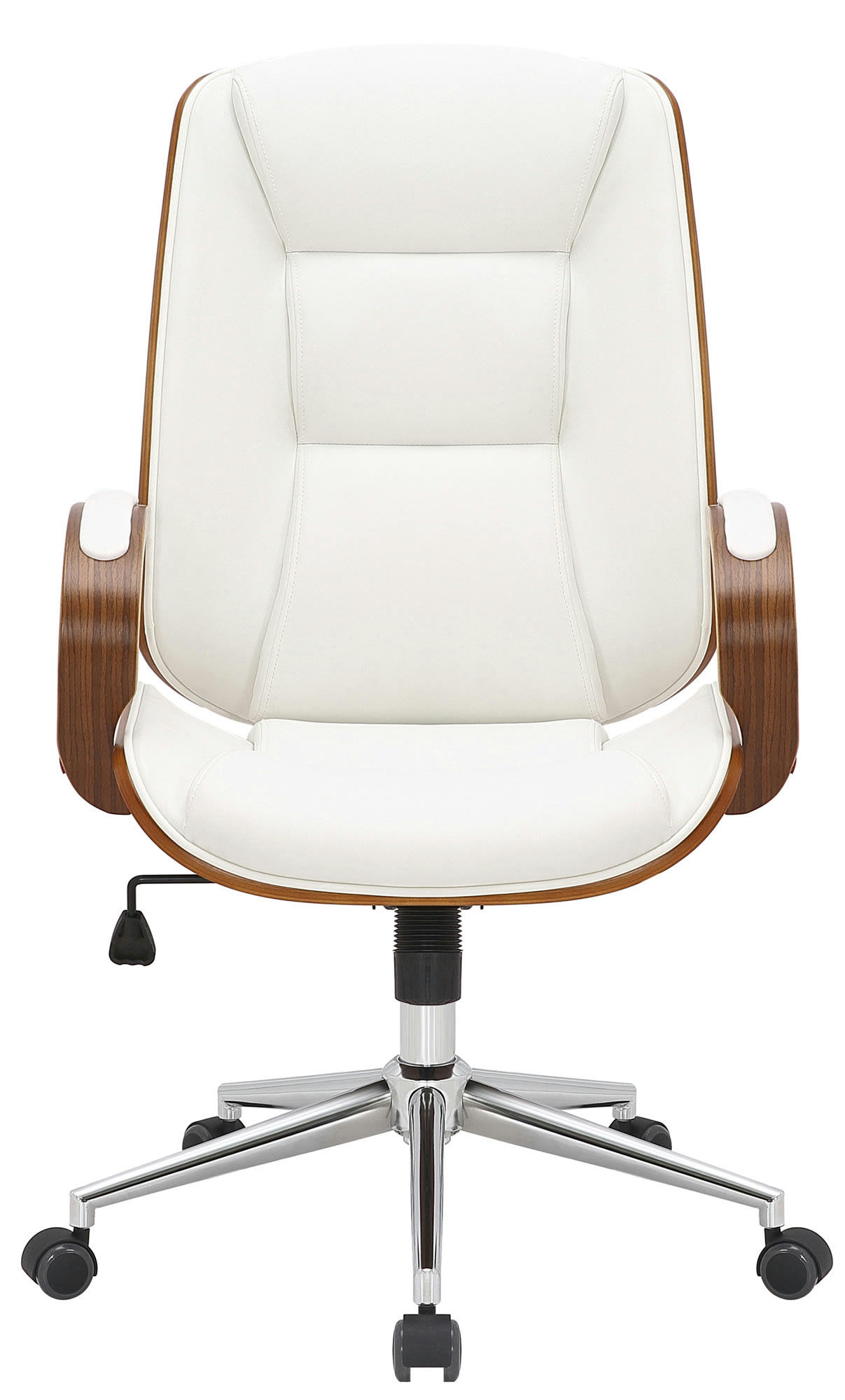 YANKTON - Chaise de bureau réglable en similicuir Noyer / Blanc