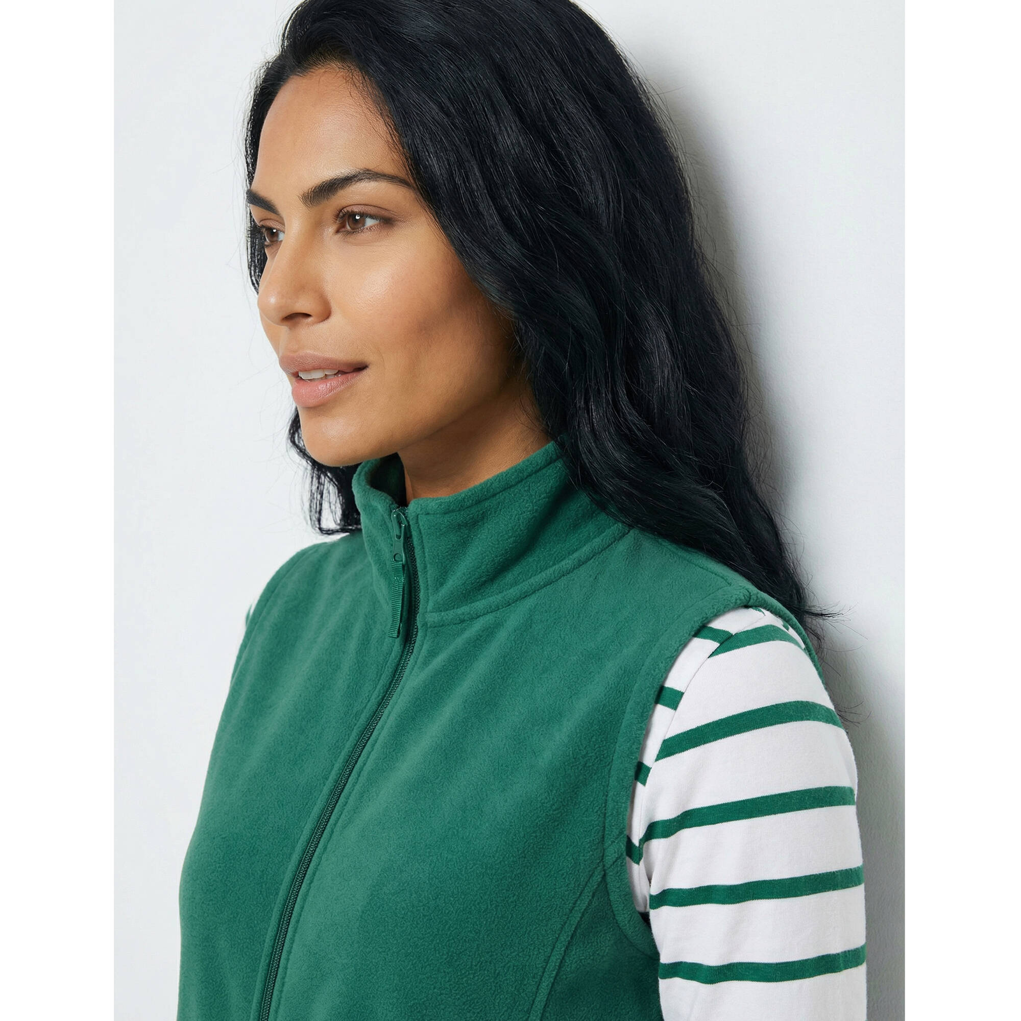 Veste zippée maille polaire, sans manches