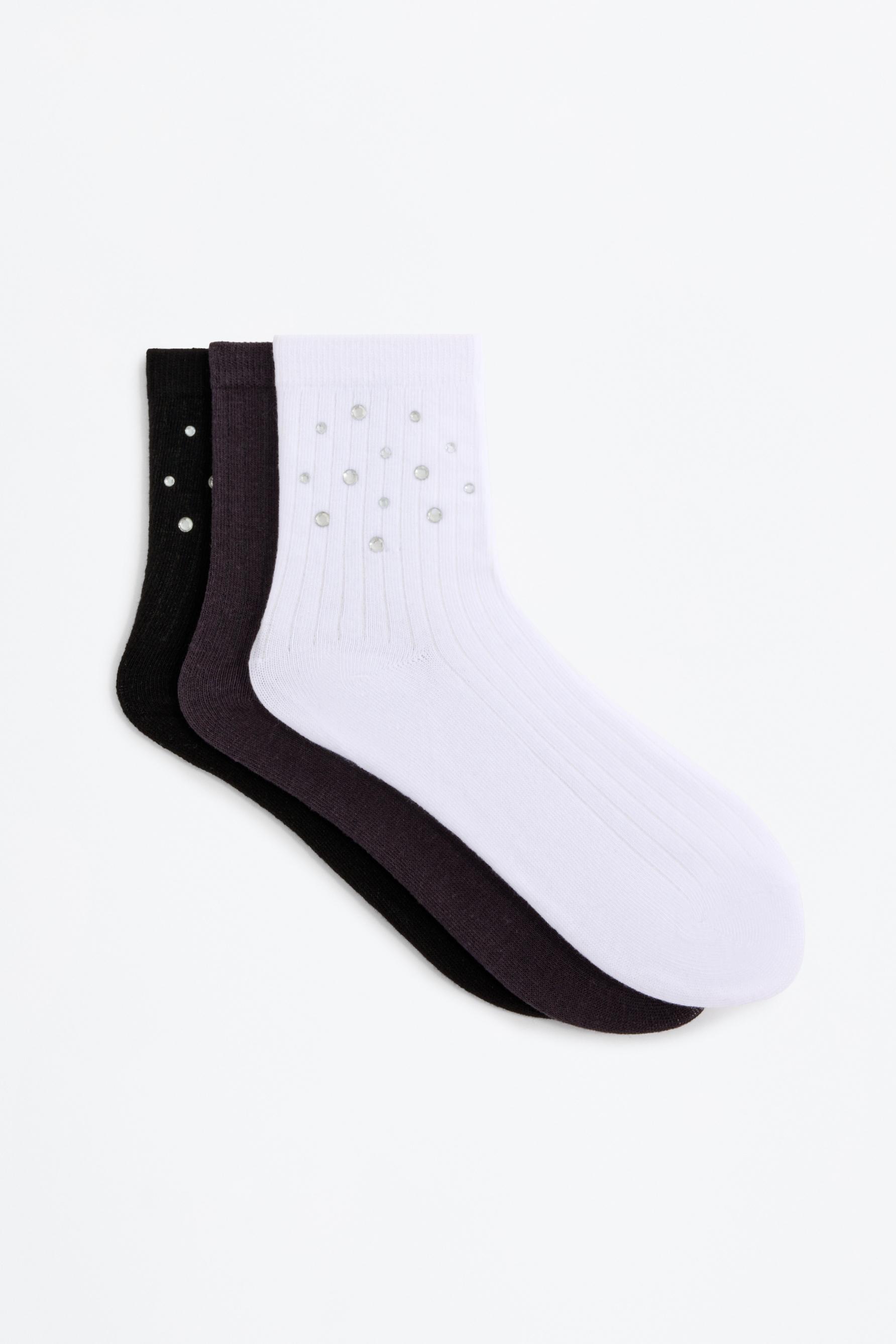 Calcetines cortos strass (Pack 3)