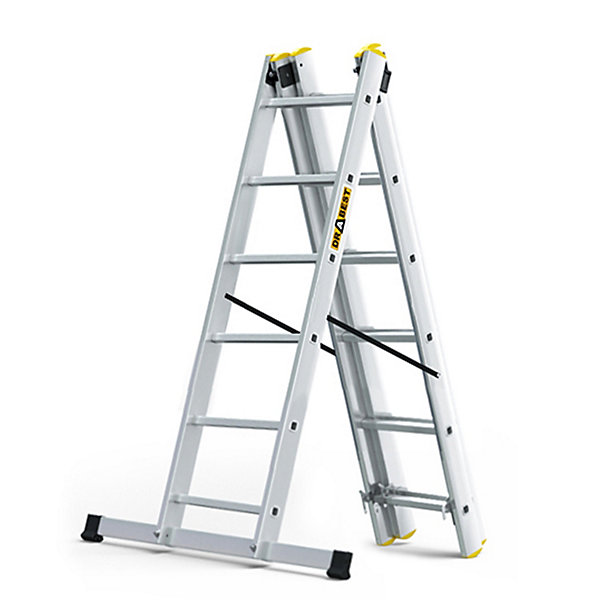 échelle multifonction en aluminium DRABEST professionnelle 3x6 marches 150 kg 1 pièce