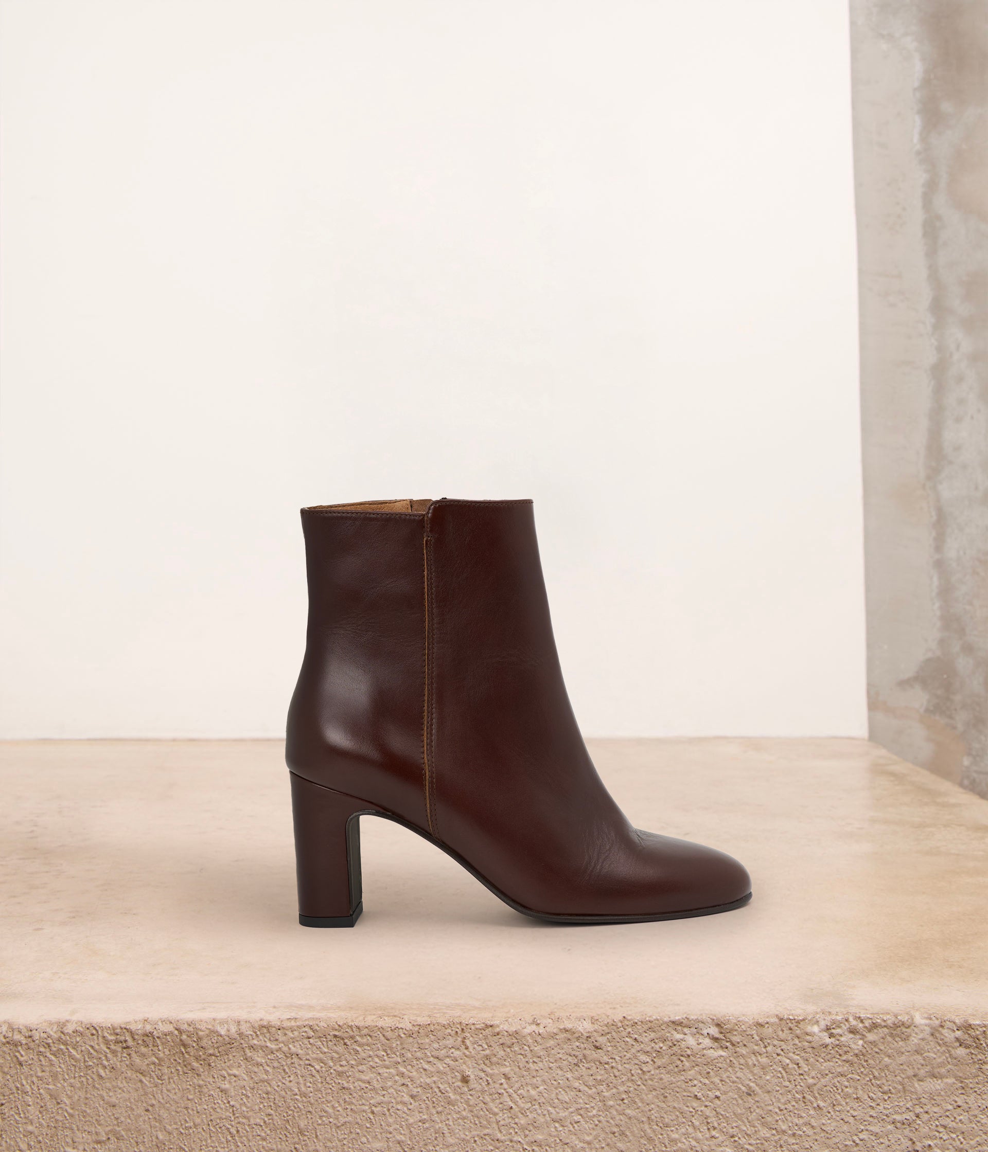 Boots en cuir chocolat Julia
