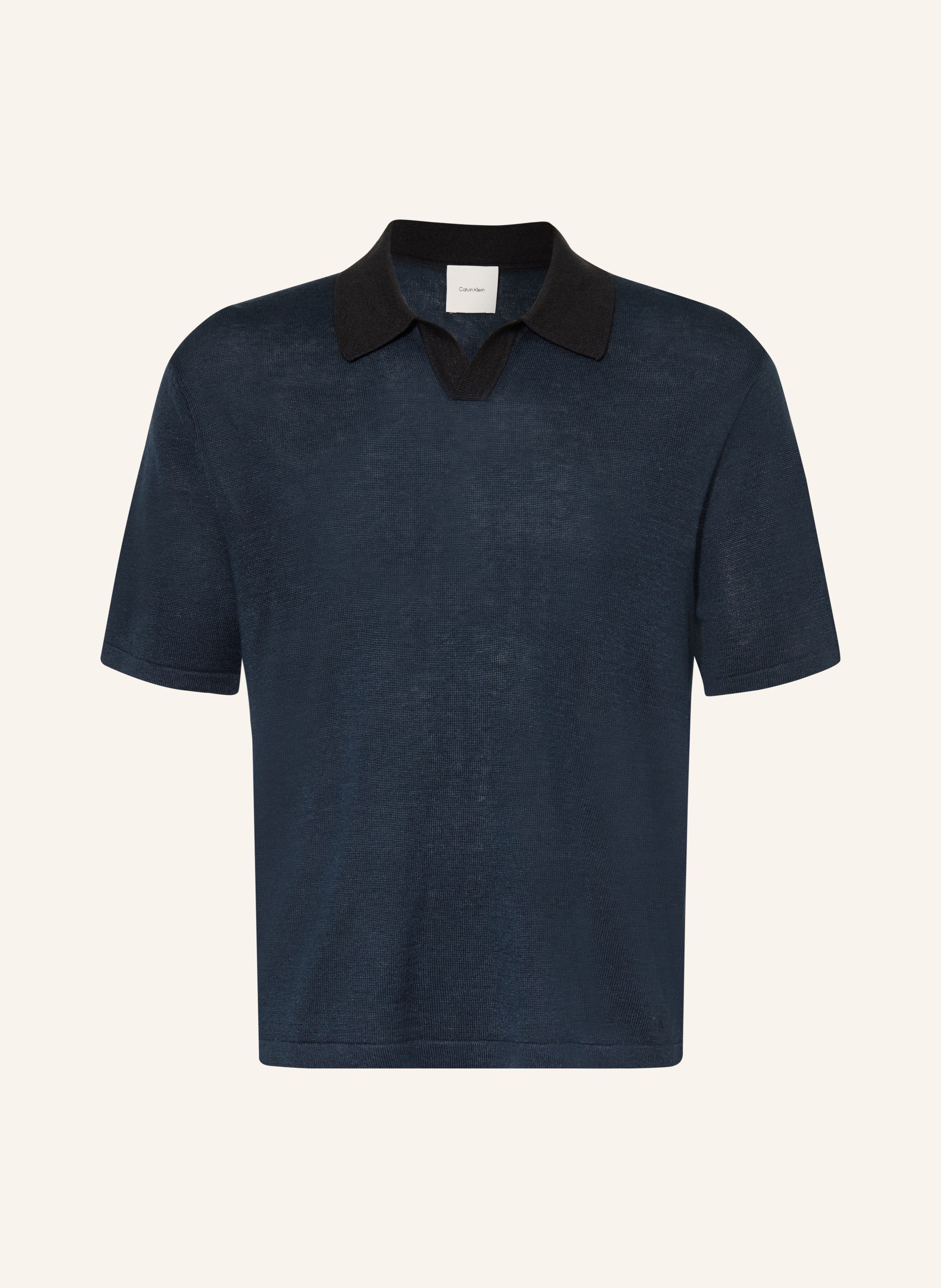Calvin Klein Strick-Poloshirt mit Leinen
