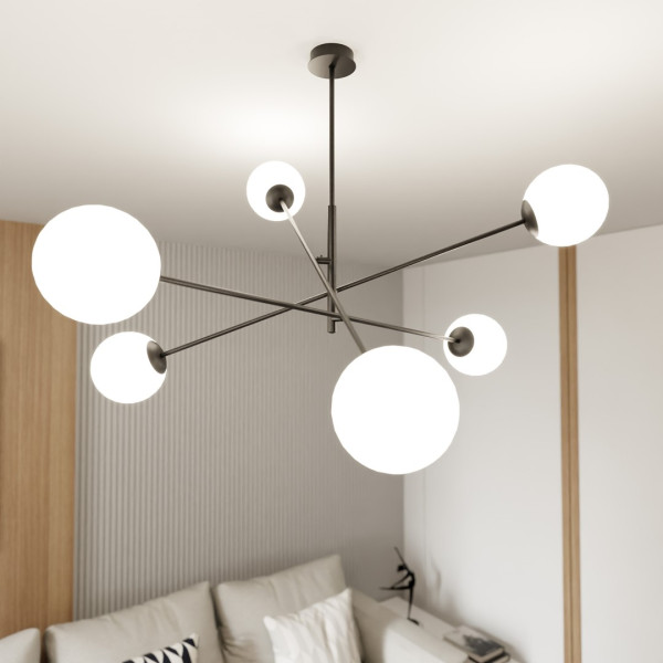 Lampa Sufitowa Linear 6 Black/Opal