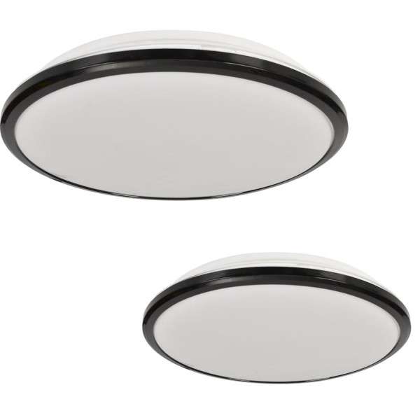 Plafon TERMAokrągły czarno-biały LED 1x18W 28cm 1260lm IP44 Milagro