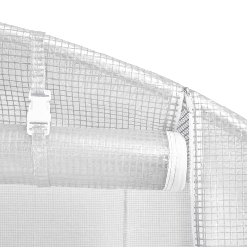 NNEVL Greenhouse with Steel Frame White 24 m&sup2; 8x3x2 m