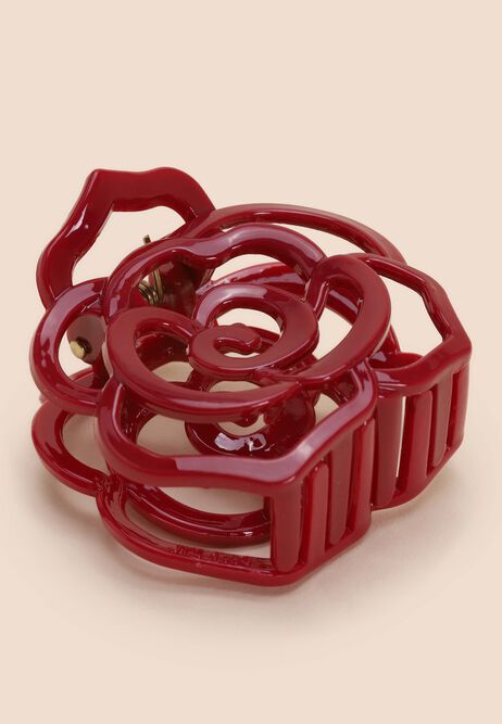 Womens Red Rose Cut Out Hair Clip