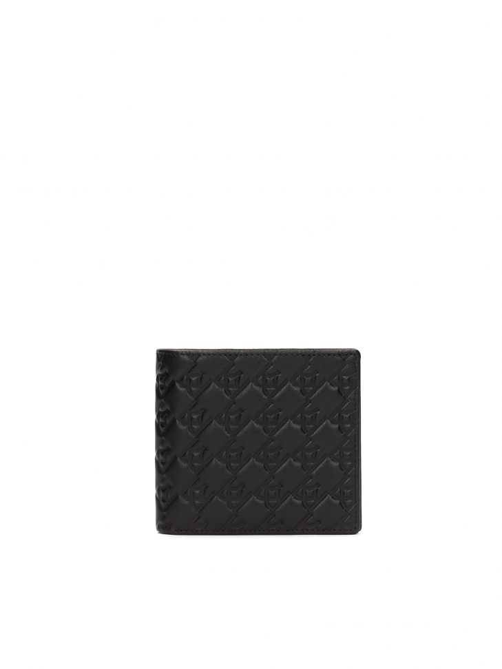 Black wallet with embossing