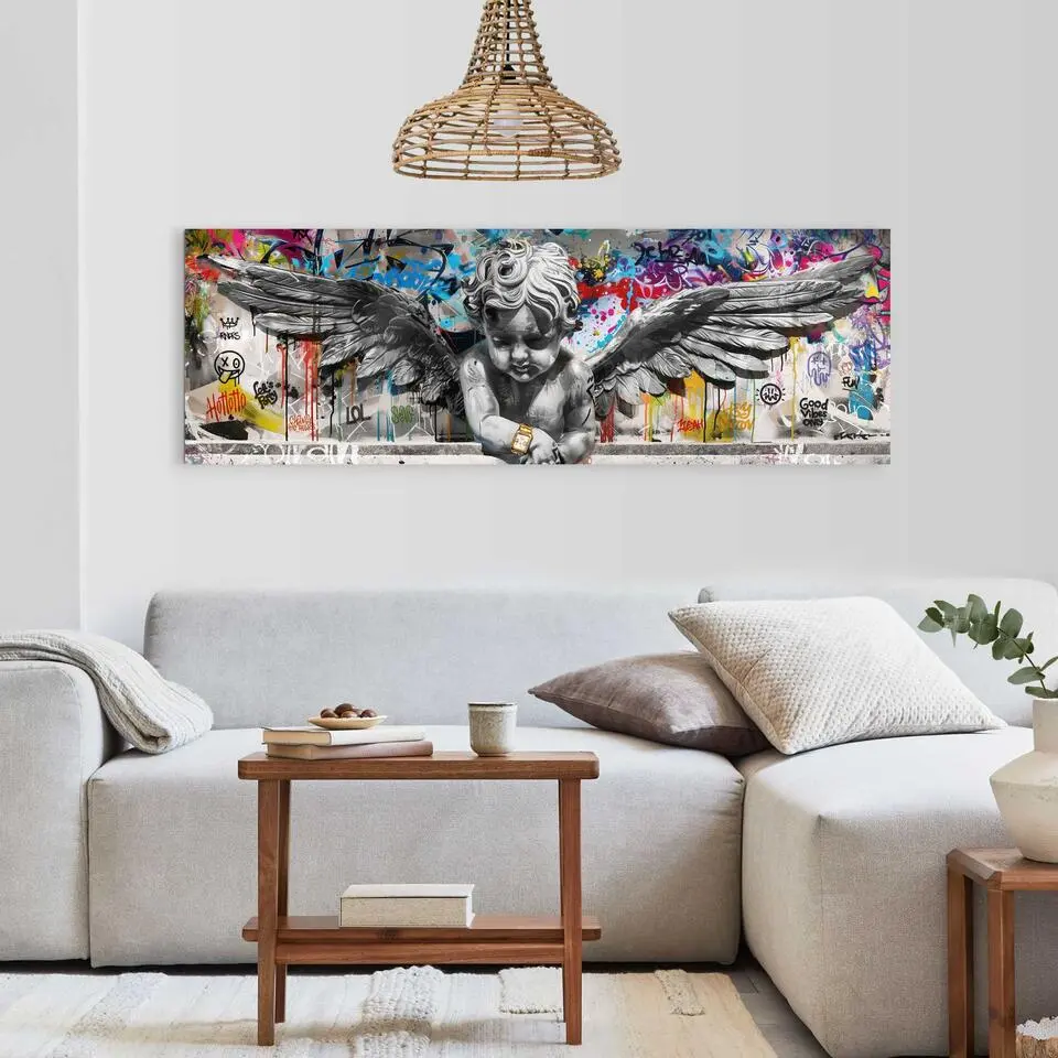 Schilderij Funky Angel - 52 x 156 - Bont