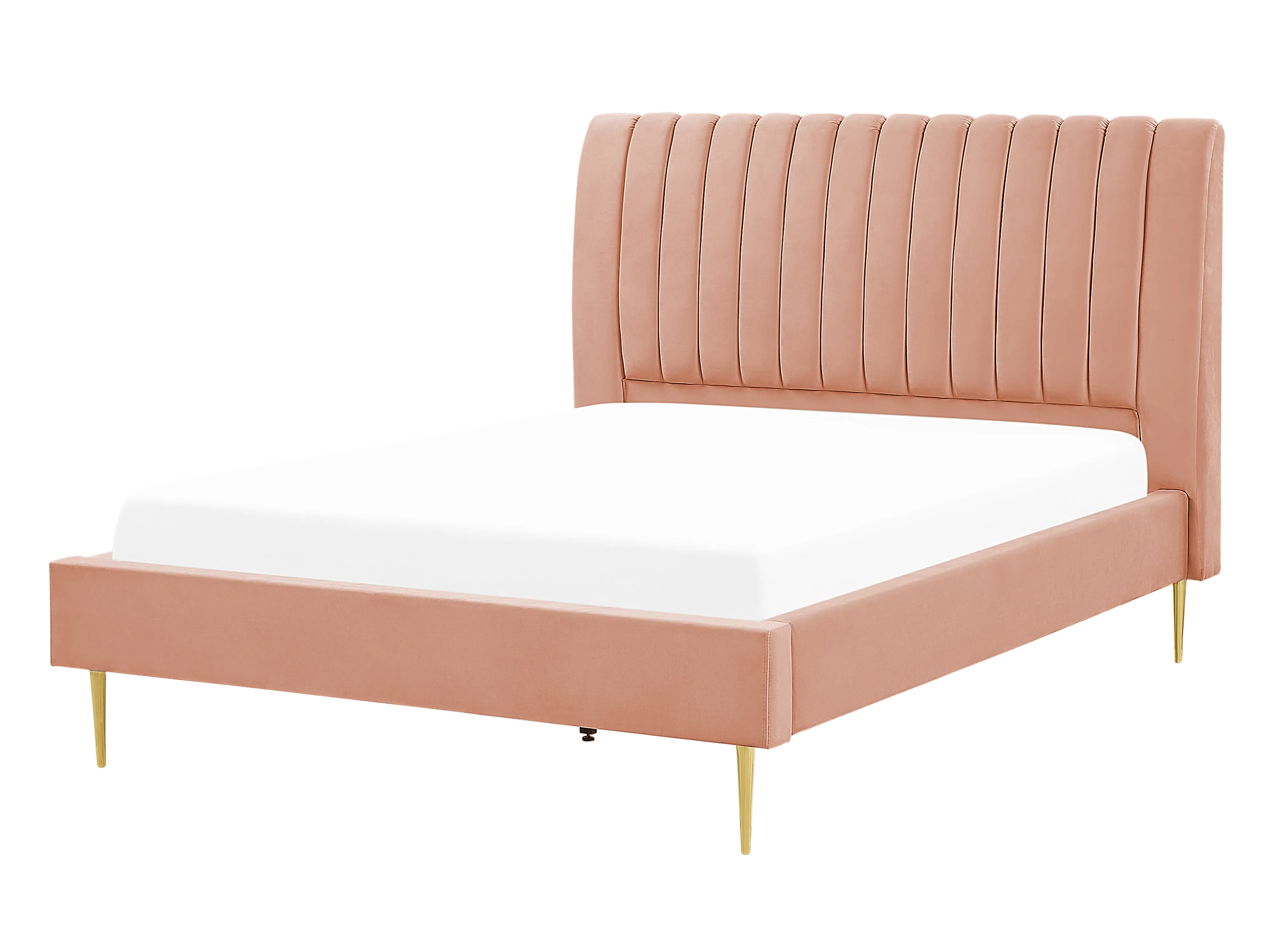 Bed Velvet MARVILLE 140 x 200 cm (EU Double) Peach Pink