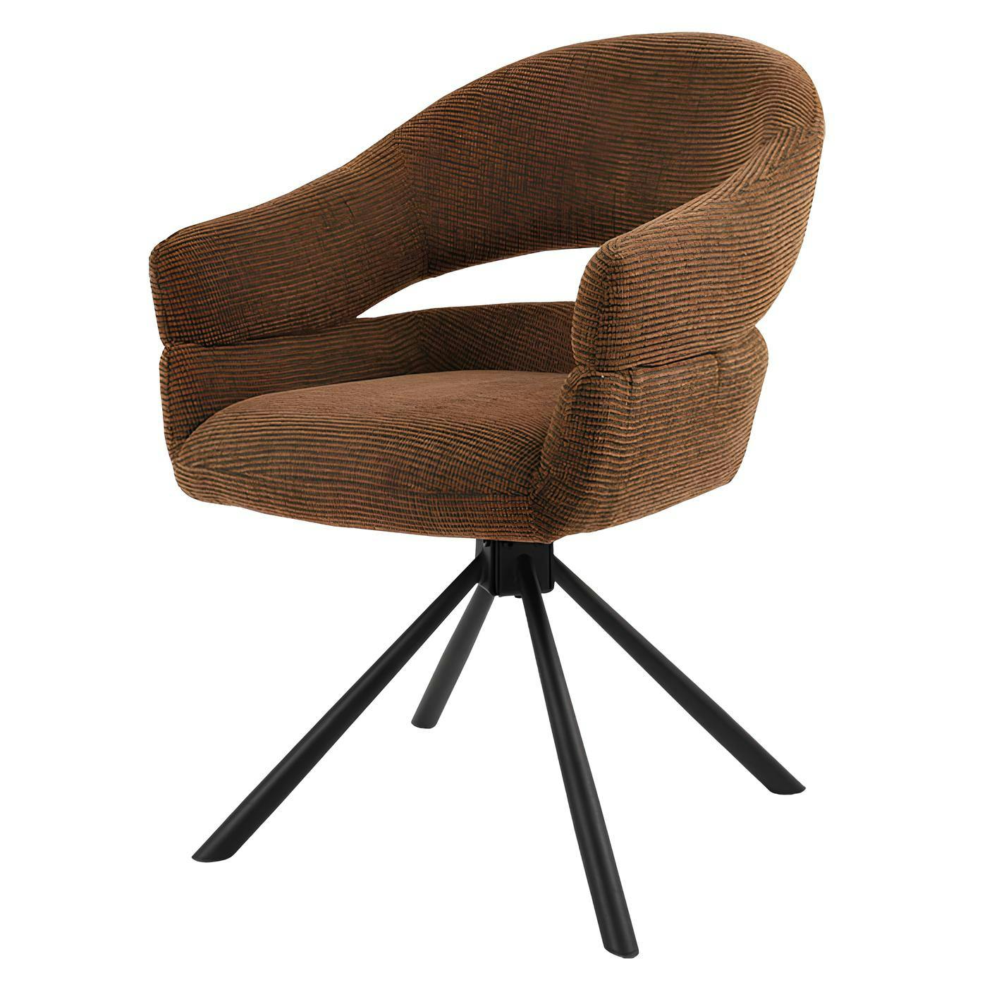 Fauteuil de table pivotant terracotta à dos ouvert (lot de 2) IENA