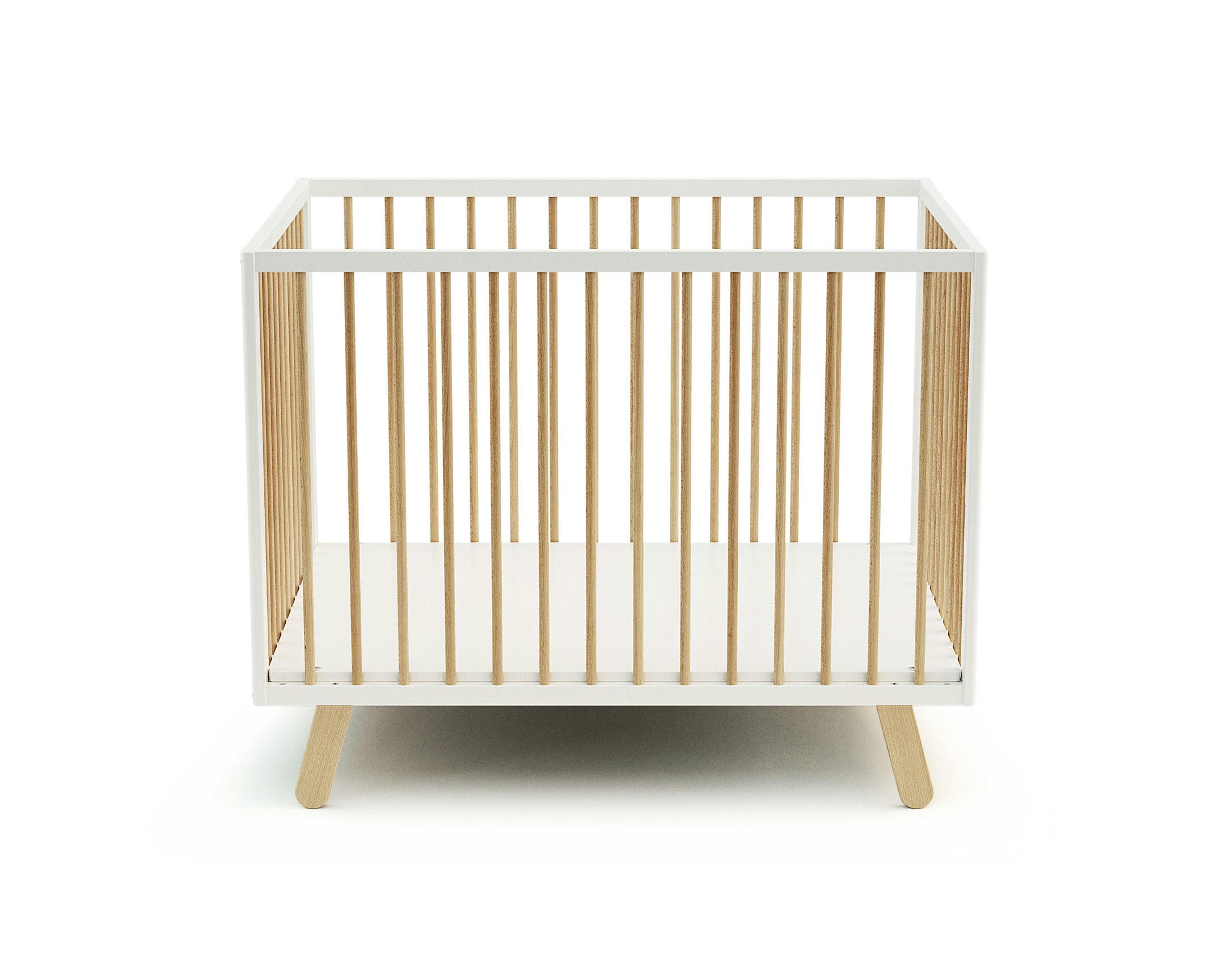 - Parc fixe 80x100cm blanc et hêtre verni