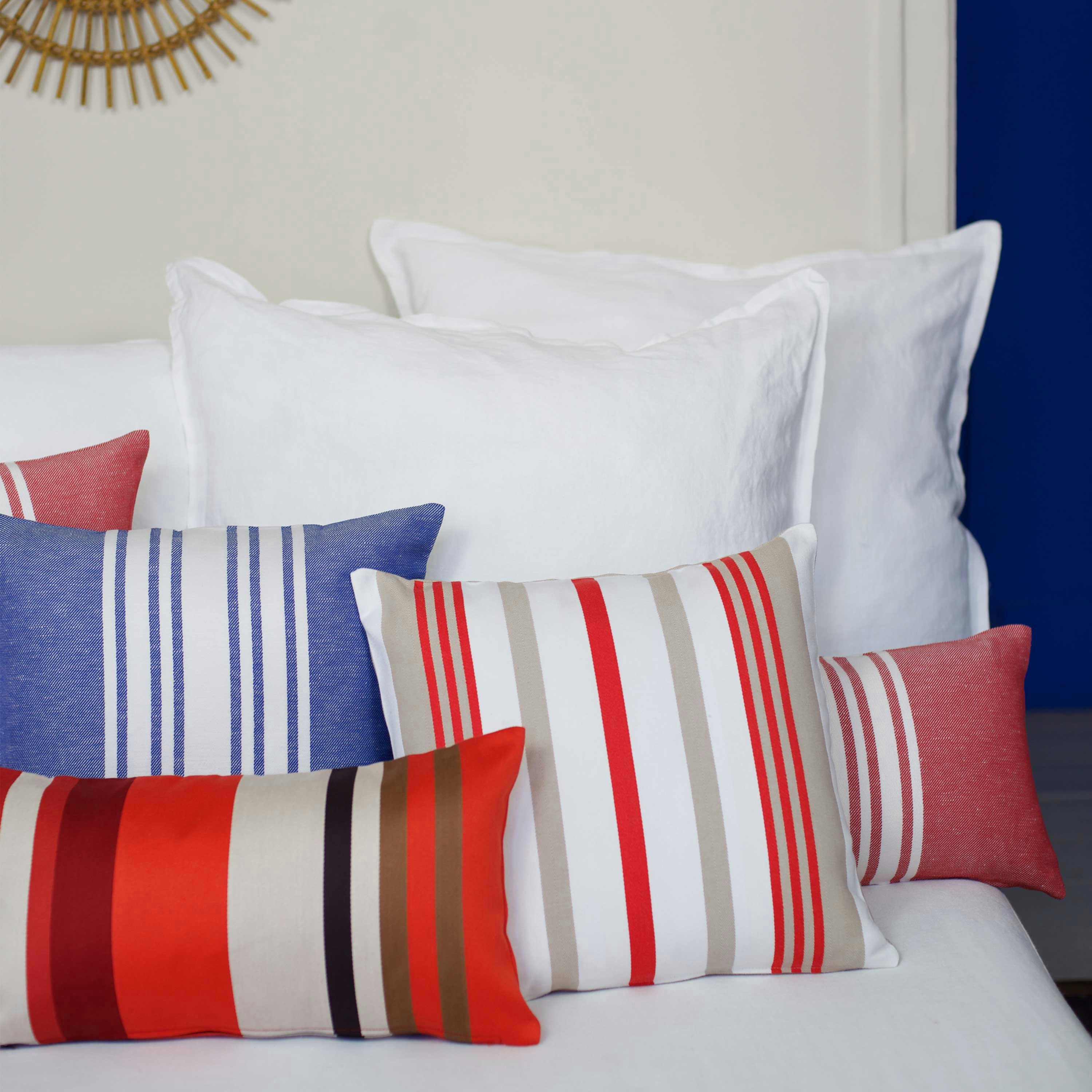 DONIBANE - Housse de coussin coton Rouge 25x45 cm