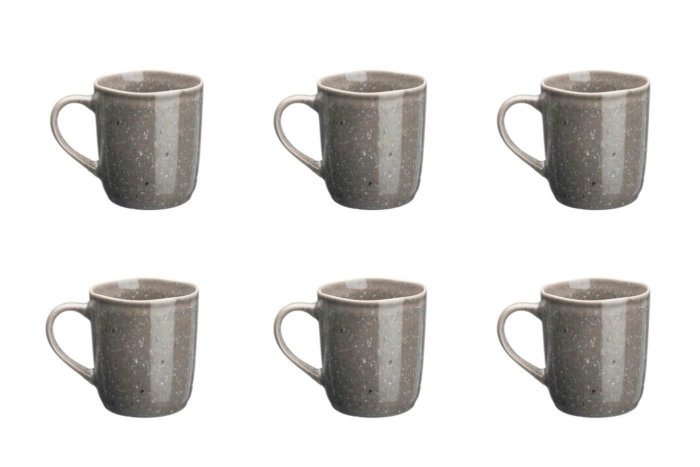REACTIV - Lot de 6 mugs en grès gris 40cl