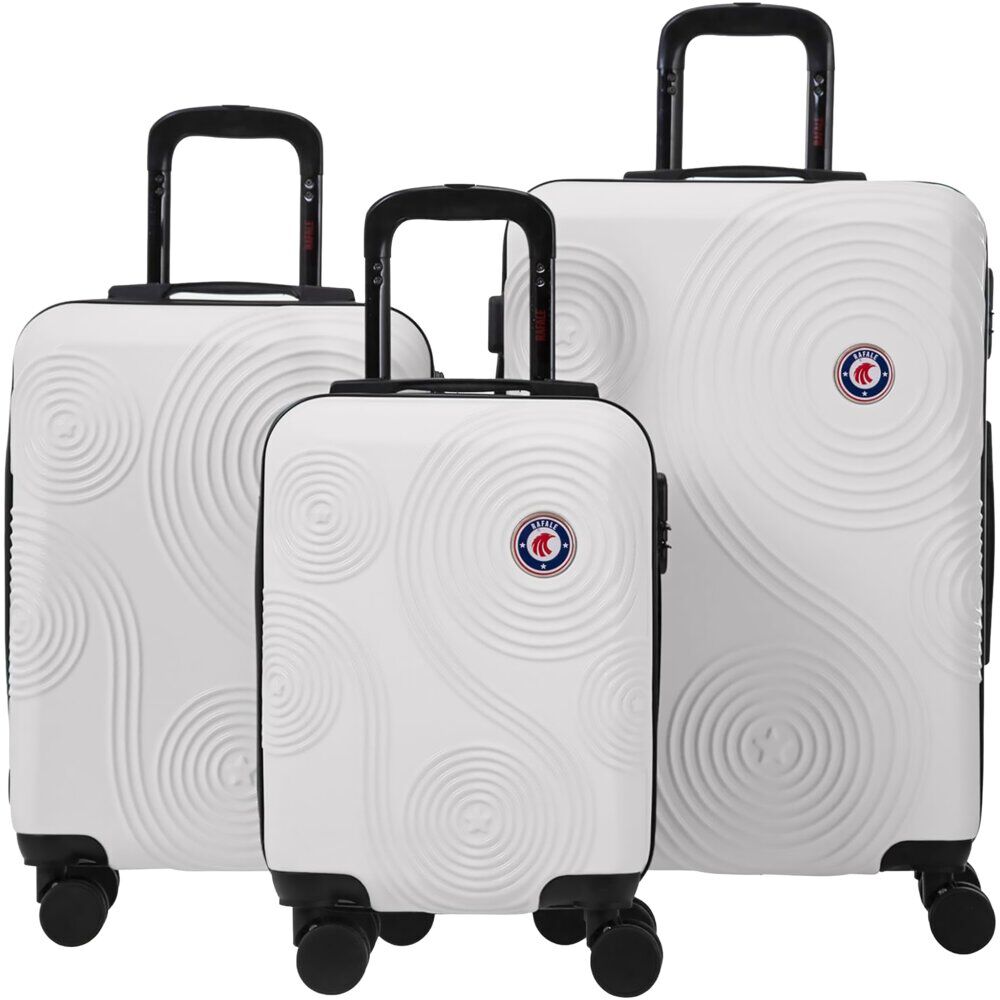 Valise cabine rigide 4 roues plastique ABS blanc 45x35xH50cm