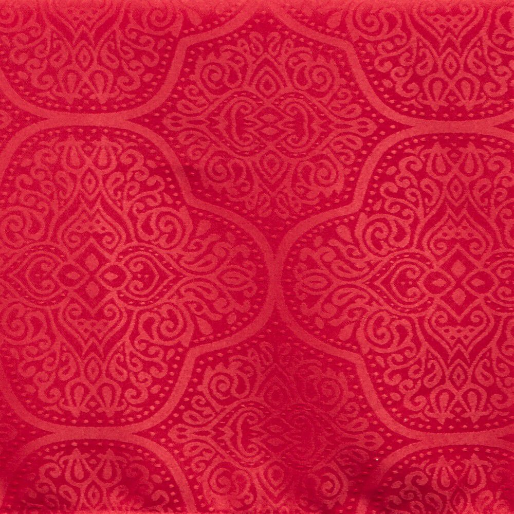 Nappe jacquard rouge motif arabesque L 250 cm