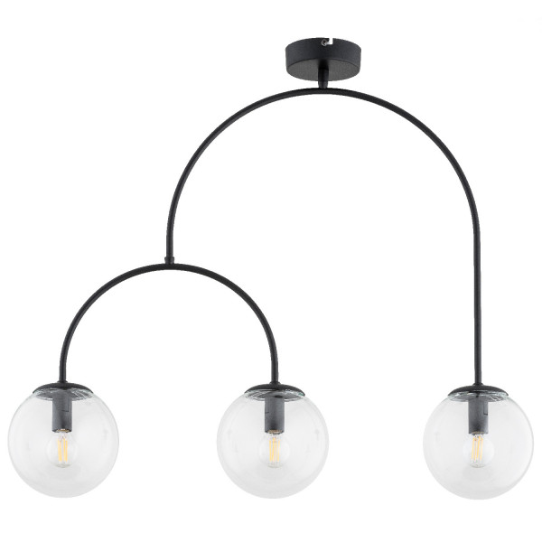 Lampa wisząca czarno-przezroczysty DILAR 3xE14x10W wym: 59x15x70 cm Alfa
