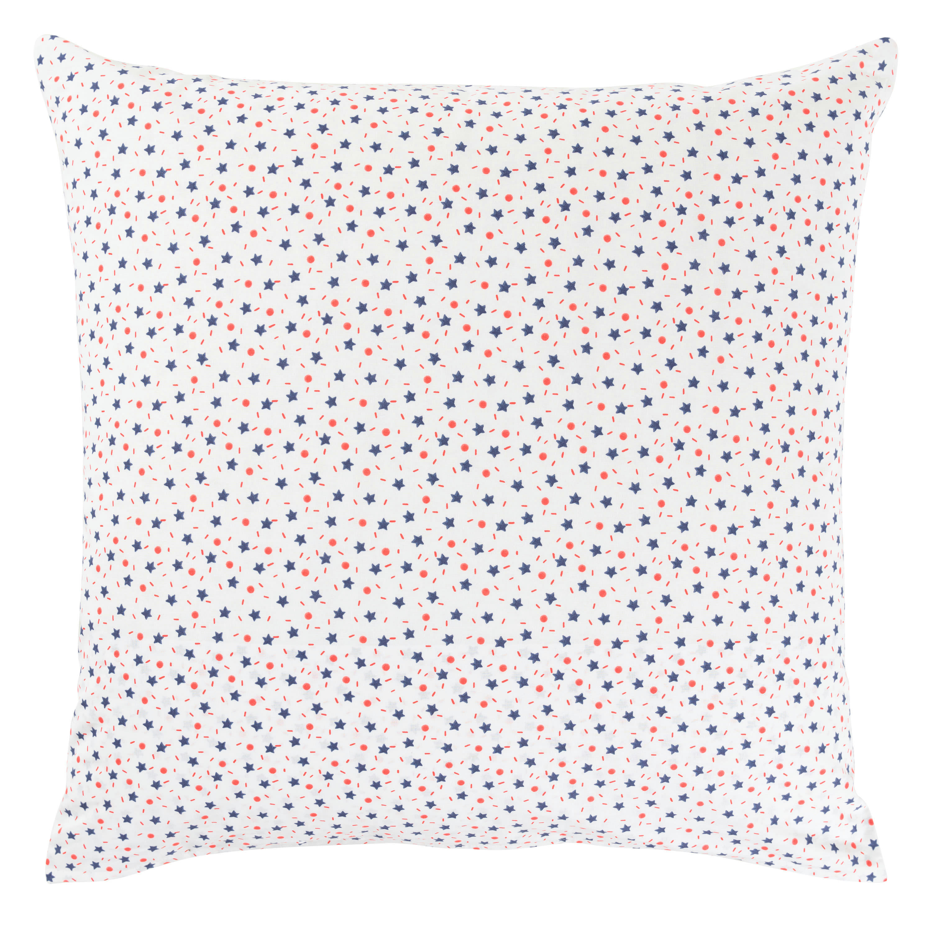 PTITCHIC - Taie d'oreiller carrée réversible coton bio  bleu 64x64