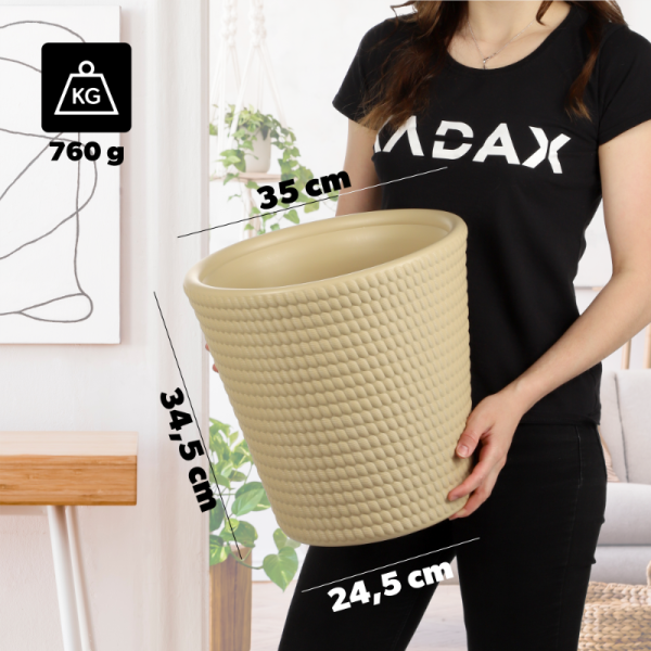 Donica Doniczka Osłonka Na Kwiaty Beżowa 35 cm