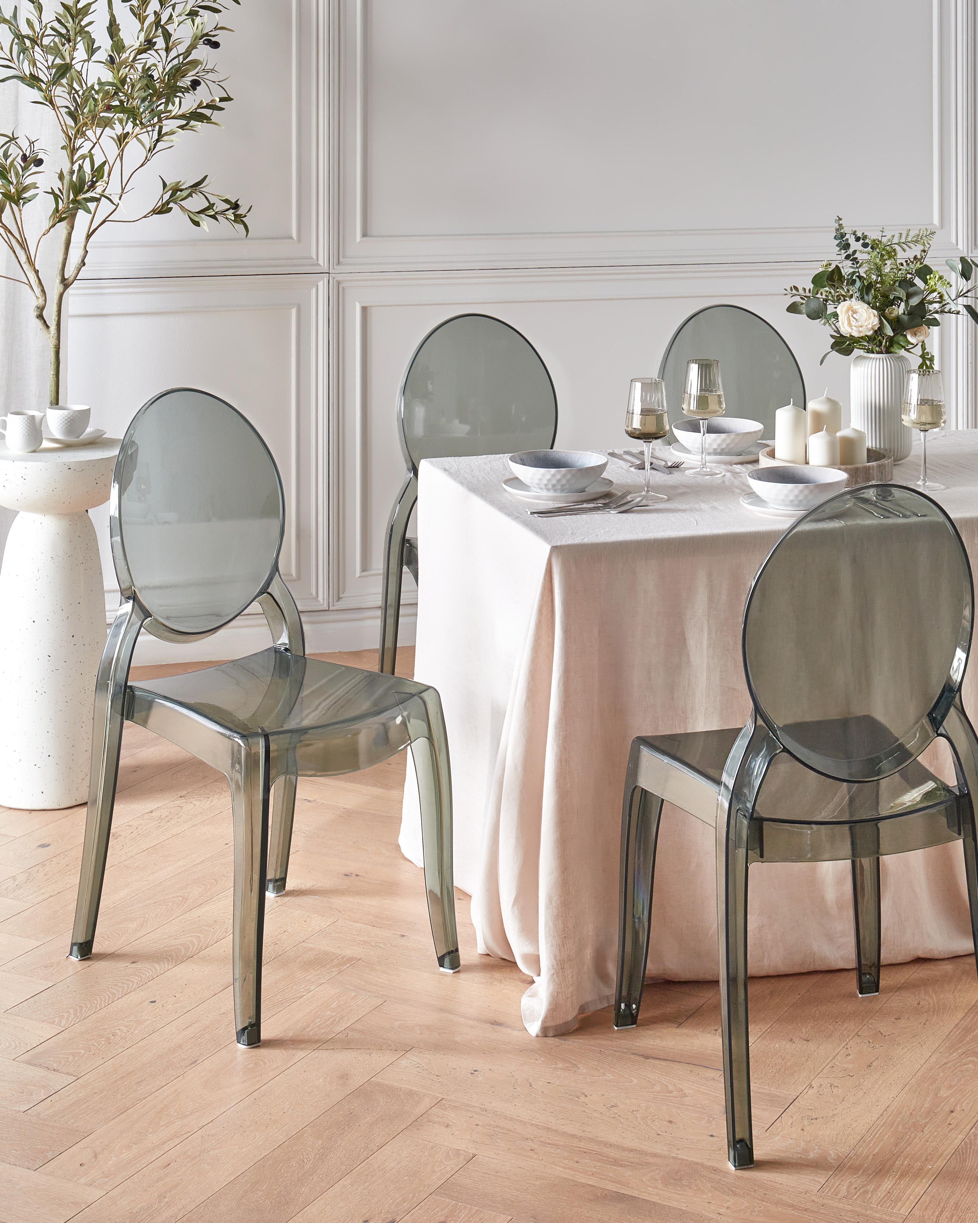 Set of 4 Dining Chairs MERTON Black