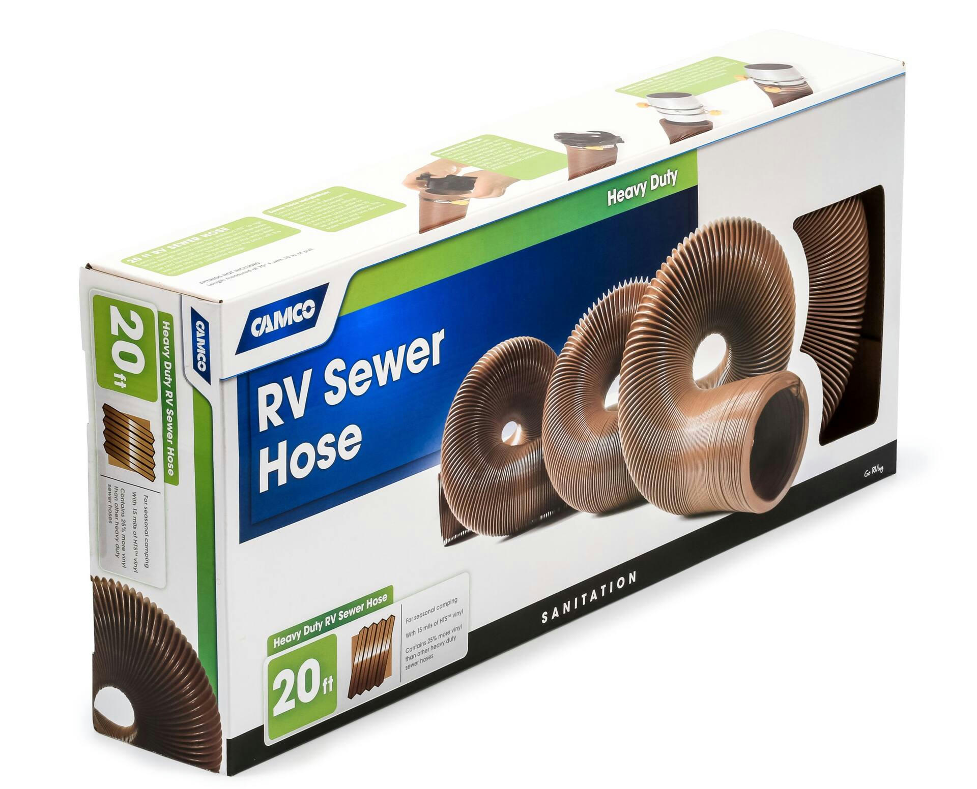 CAMCO 39637 Heavy-Duty RV Sewer Hose, 20-ft