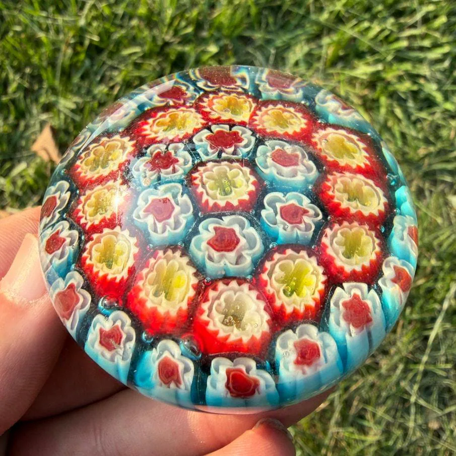 Vintage italian glass Millefiori paperweight