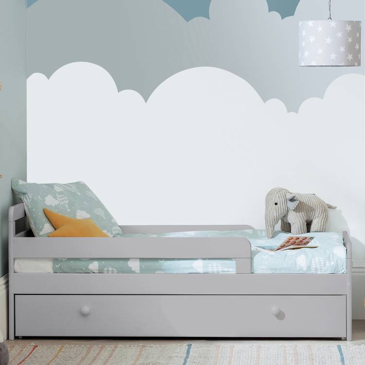 Habitat Ellis Toddler Bed Frame with Drawer - Grey