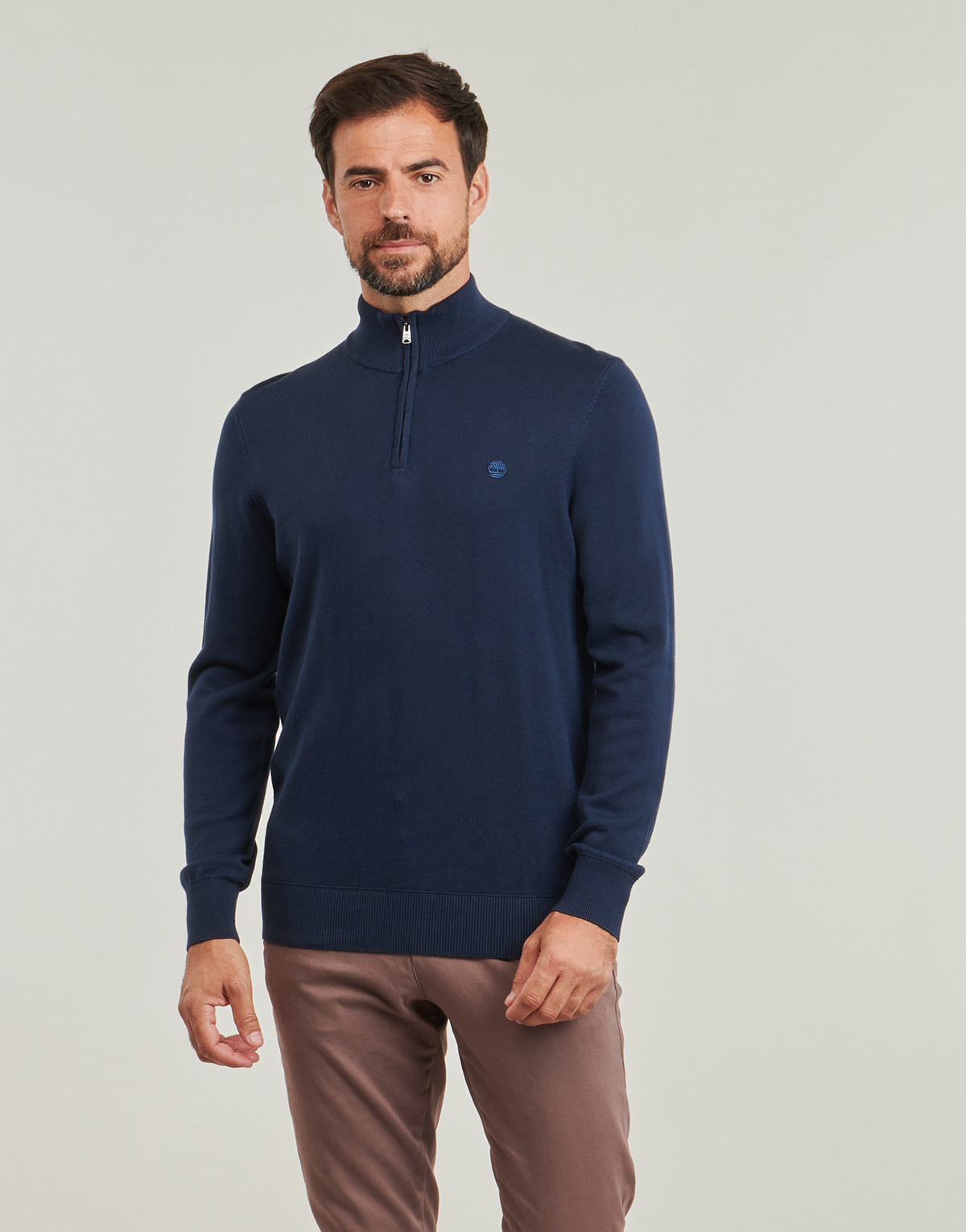 Timberland - Cotton YD 1/4 Zip Sweater - Marine
