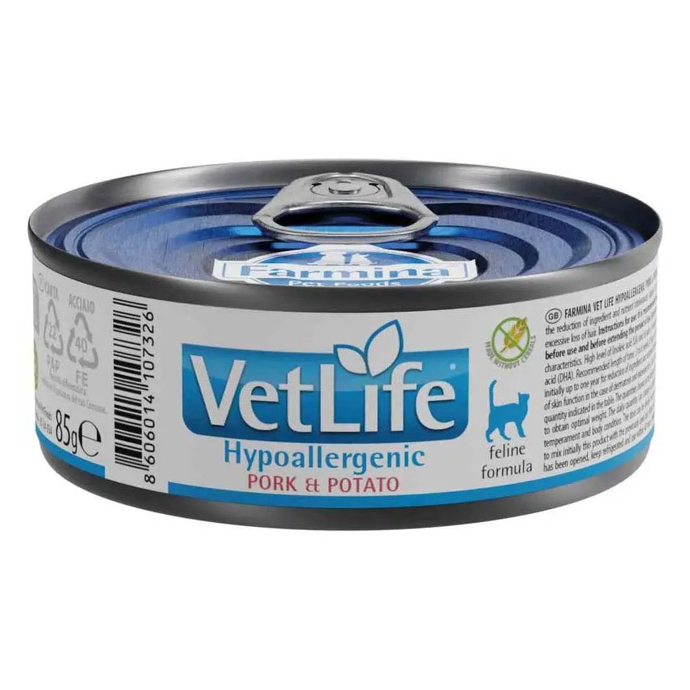 Farmina Vet Life cat food for hypoallergenic care with pork 85g 12 units