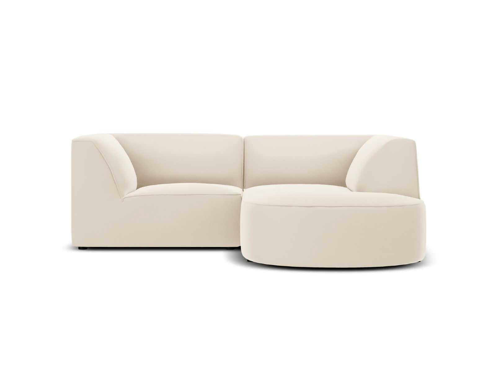 CHARLES - Canapé D'Angle Droit 3 places en Velours Beige