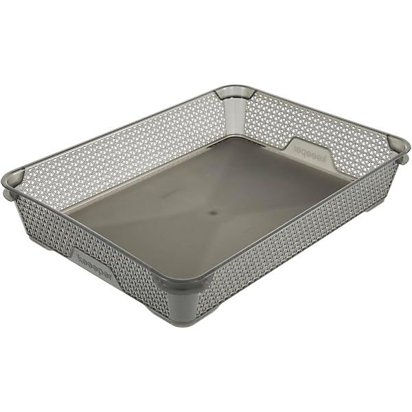 Corbeille de rangement A4 pour bureau et école - Gris
