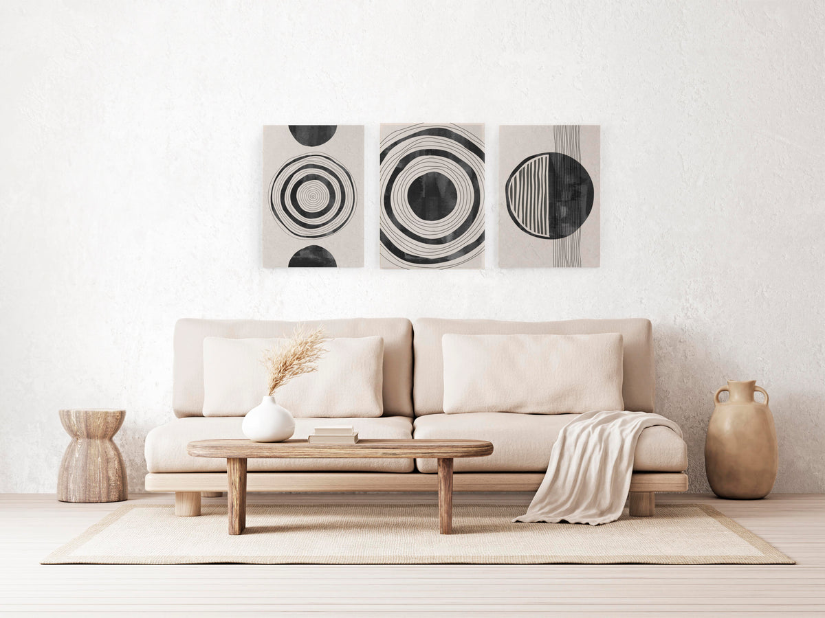 Set 3 Canvas 60x40 Abstracte Cirkels