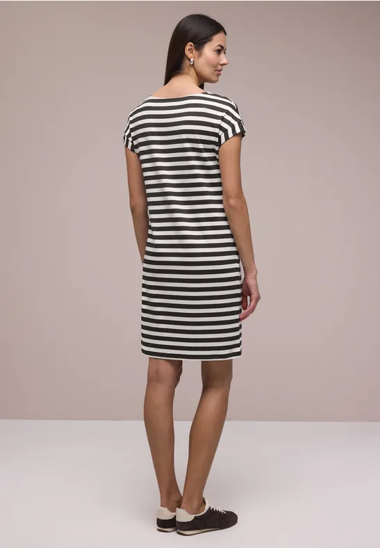 Knielanges Kleid aus Jersey mit Streifen