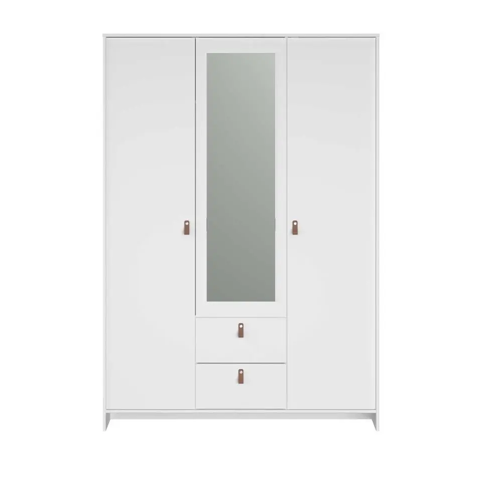 Kledingkast Minty 137cm, 3 deuren & 2 lades - wit