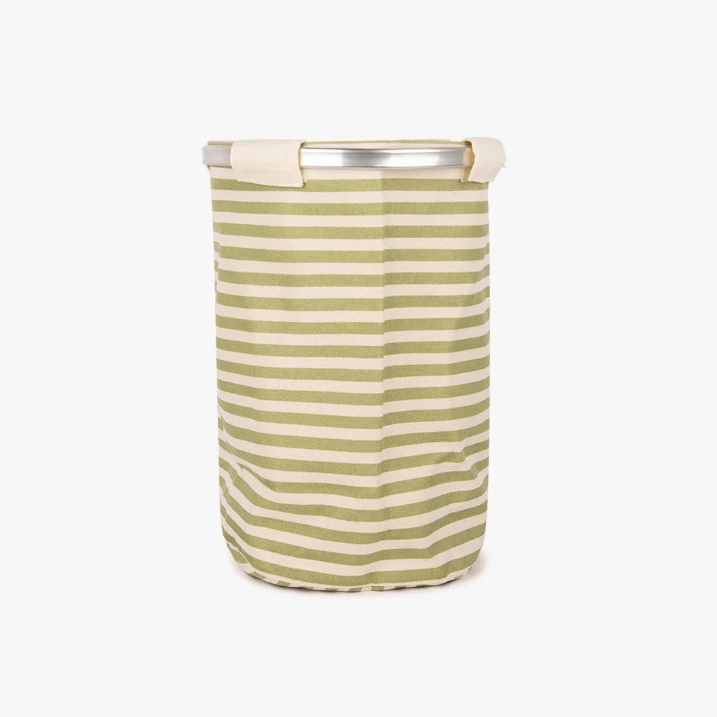 Cesto da roupa às riscas verdes 38x54cm NISI
