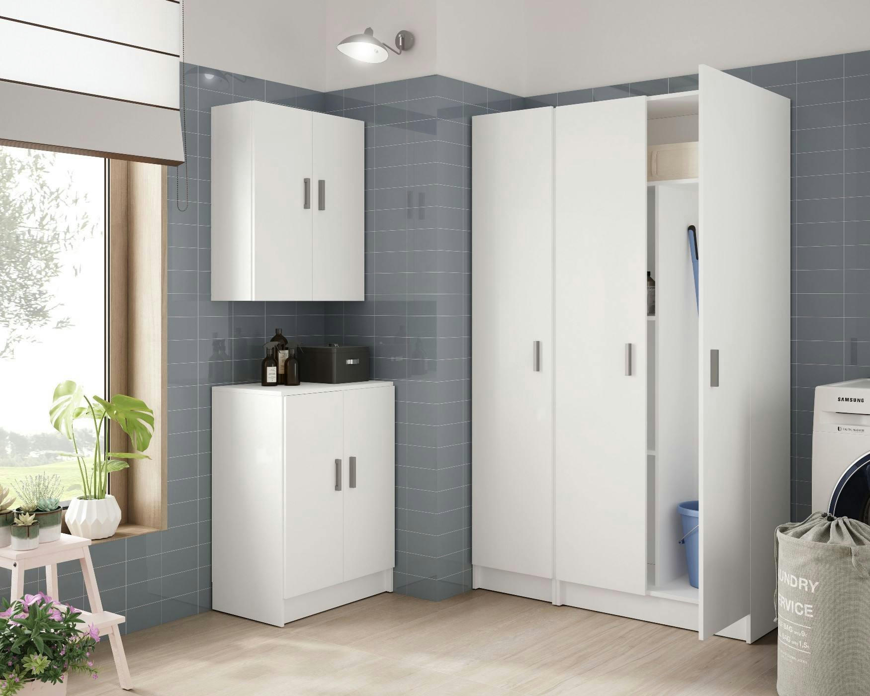 DETROIT - Armoire effet bois blanc