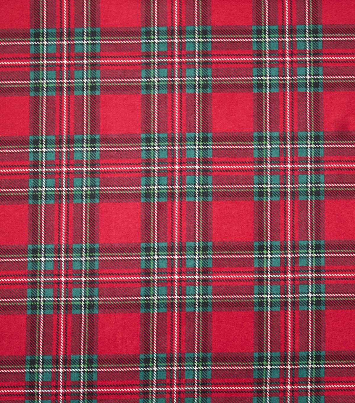 Red Plaid Super Snuggle Christmas Flannel Fabric