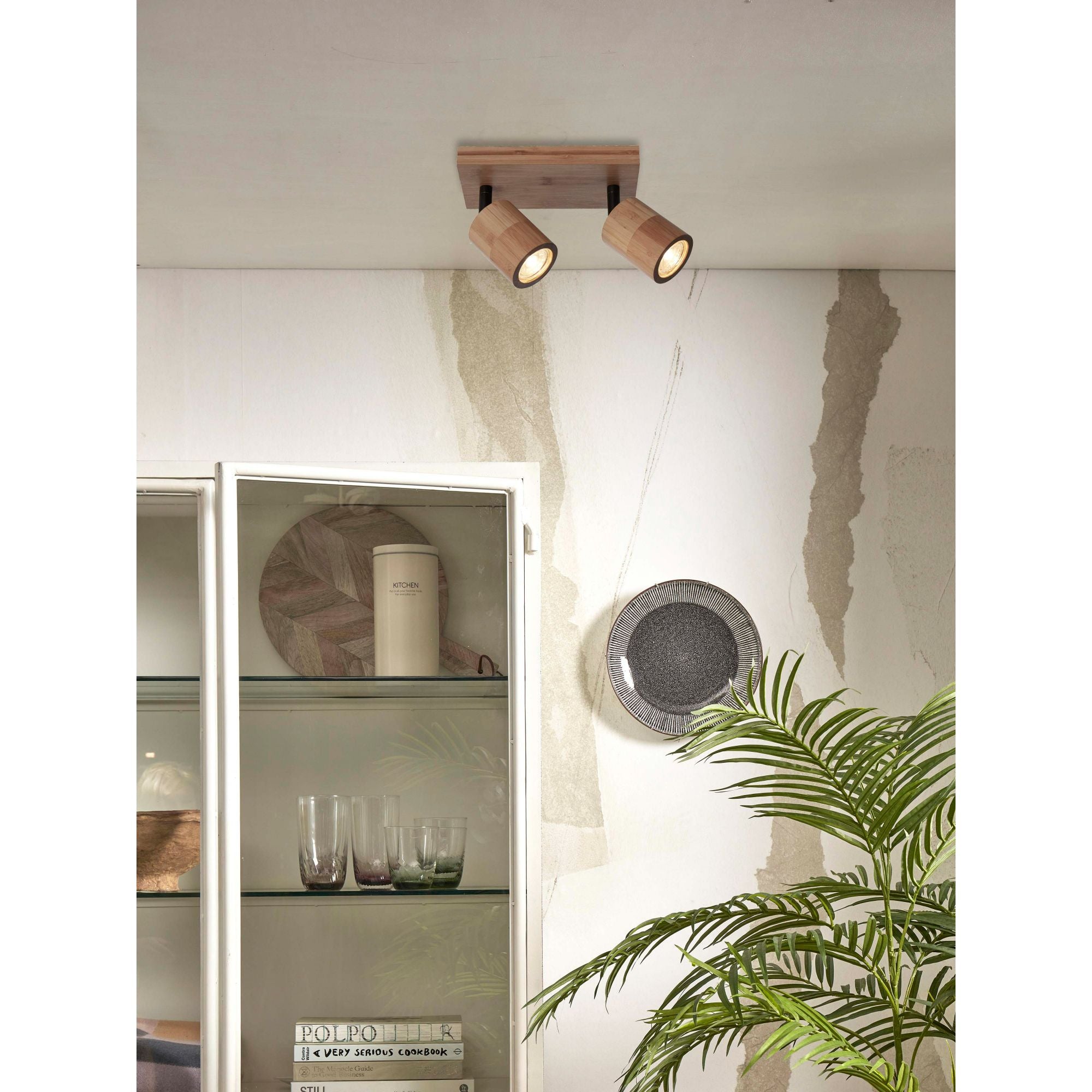 GOOD&MOJO Plafonniere Java - Bamboe - 22x12x13cm