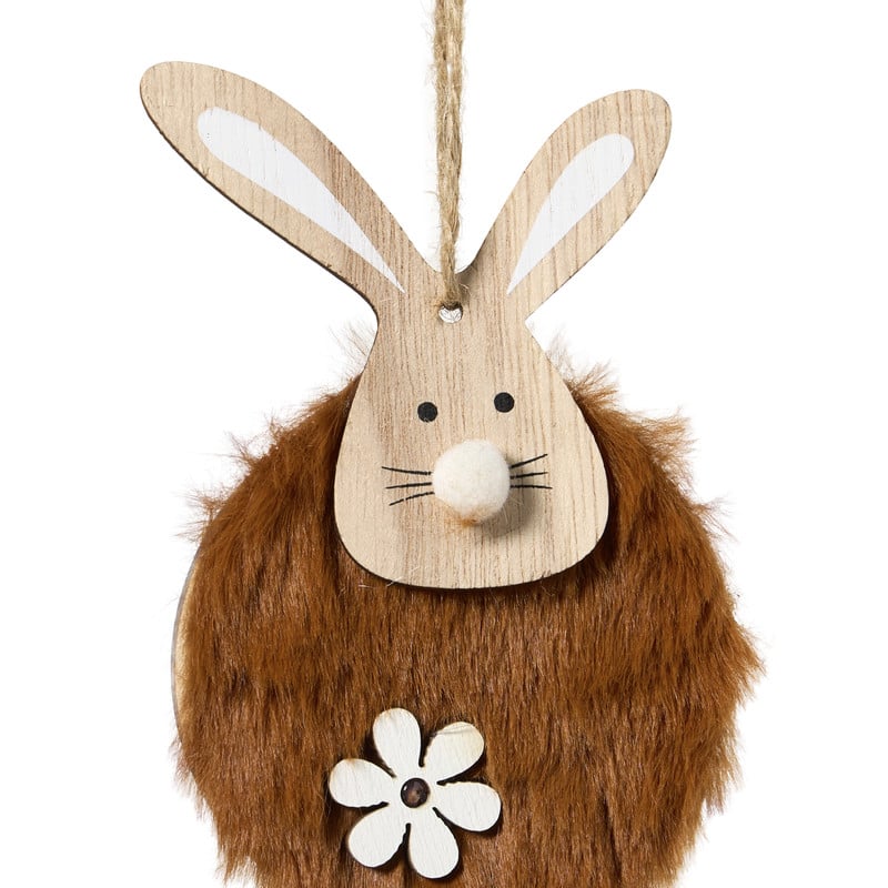 Paashanger pluche konijn - multikleur - diverse varianten