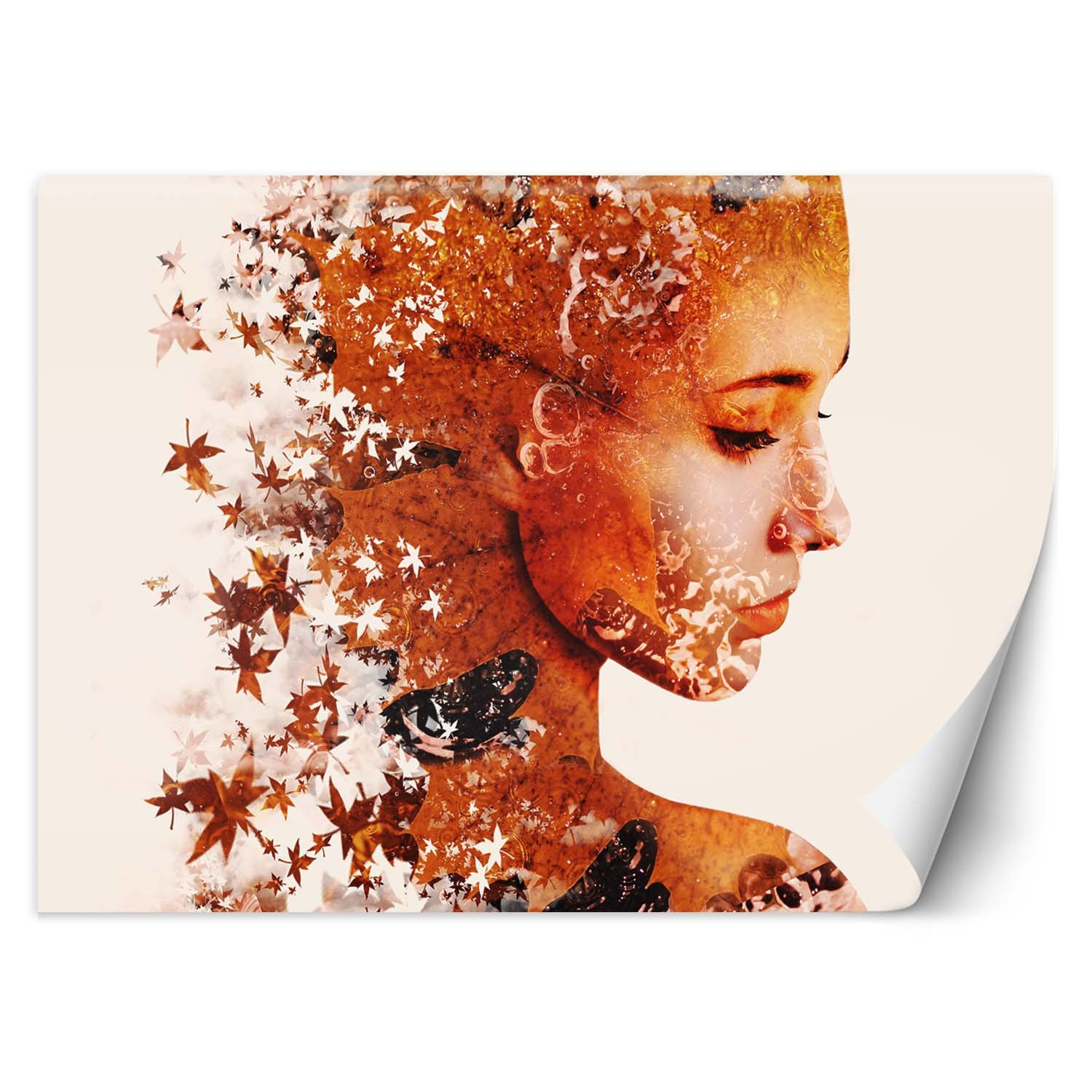 Feeby Fototapeta, Kobieta i jesienne liście 150x105
