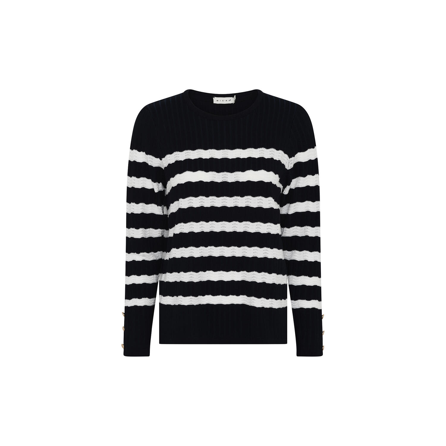 BBJumper BBEcoveroAutStripeK, navy/ofwhi