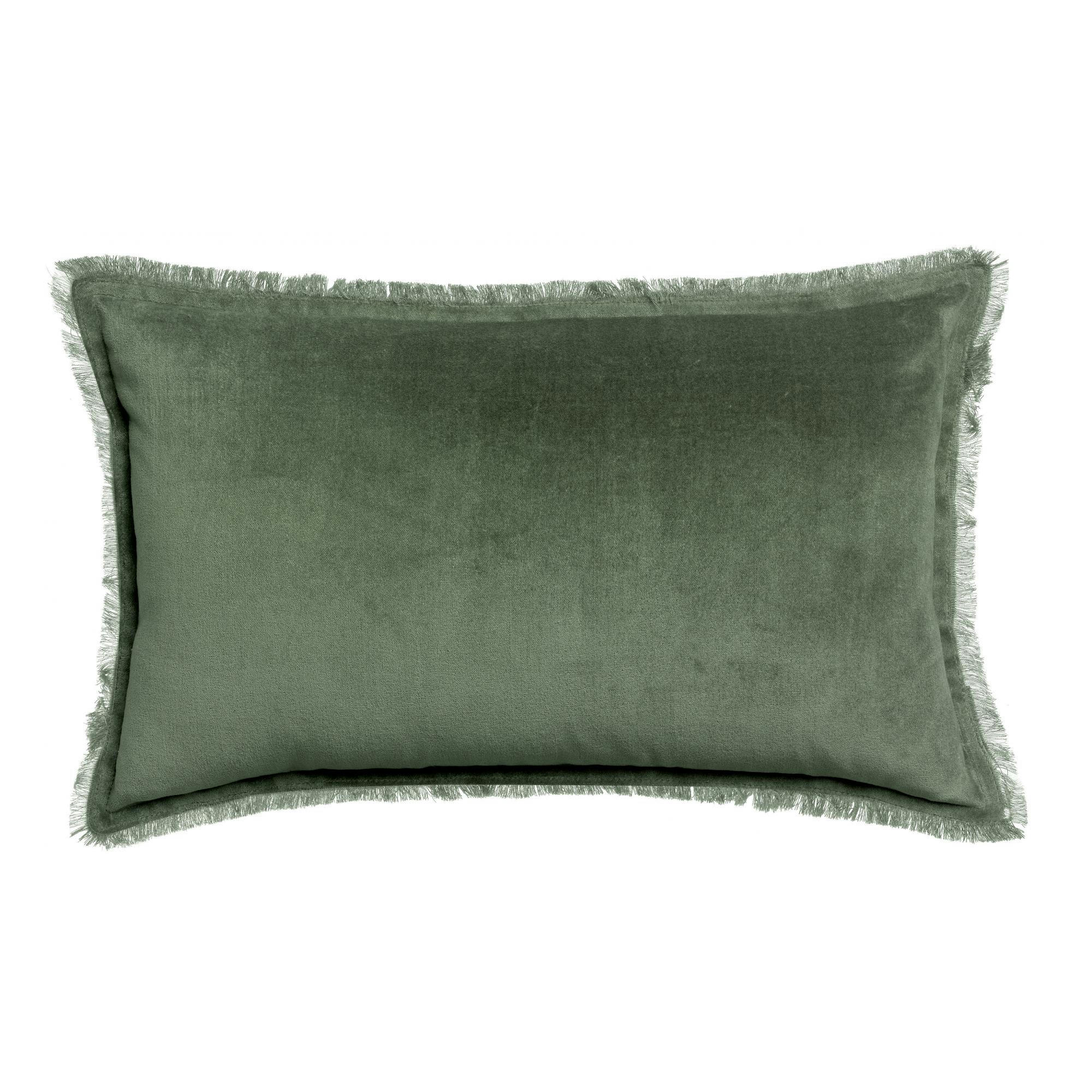 FARA - Coussin uni  en coton thym 30 x 50