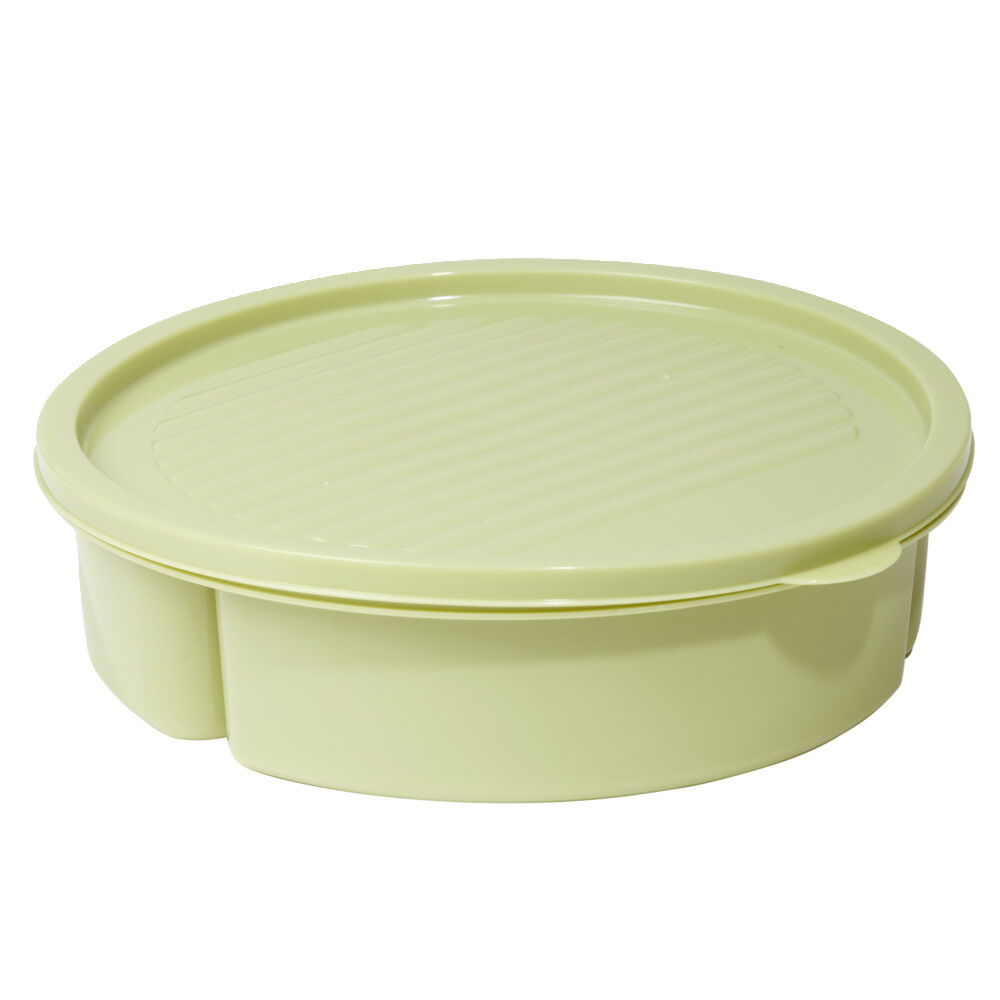 BoÎte de conservation plastique avec couvercle et compartiments Ø21xH5,5cm